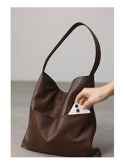 Lilian Genuine Leather Sheepskin Minimalist Style Tote Bag