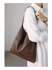 Lilian Genuine Leather Sheepskin Minimalist Style Tote Bag