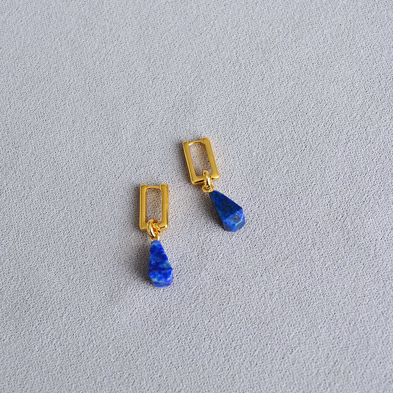 Three-Dimensional Blue Lapis Pendant & Earrings