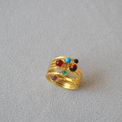 Twisted Gemstone Layered Ring