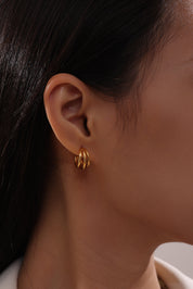 Triple C-Shape Hoop Earrings