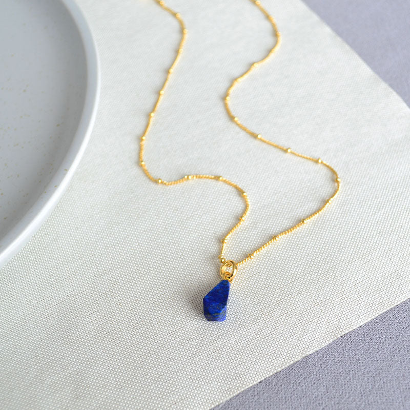 Three-Dimensional Blue Lapis Pendant & Earrings