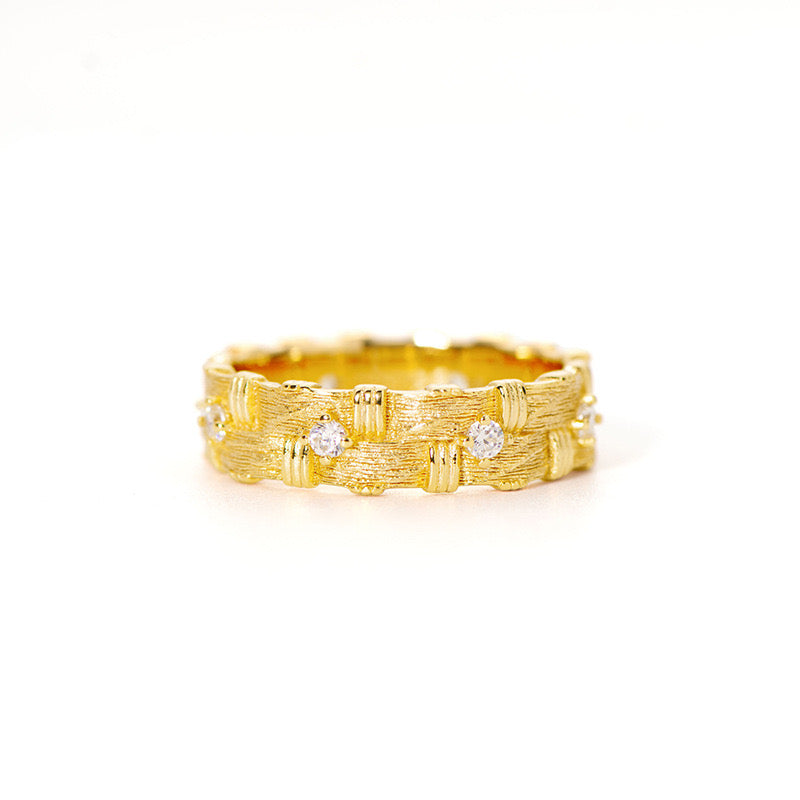 Luxurious Vintage Raffia Woven Ring