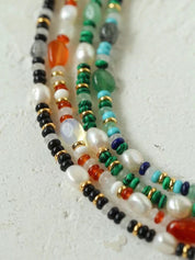 Multicolor Onyx Beads Necklace