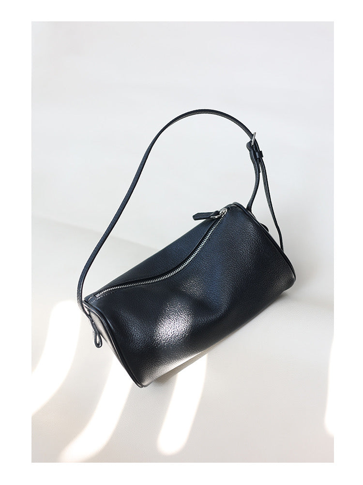 Lilian Genuine Leather Underarm Cylinder Bag