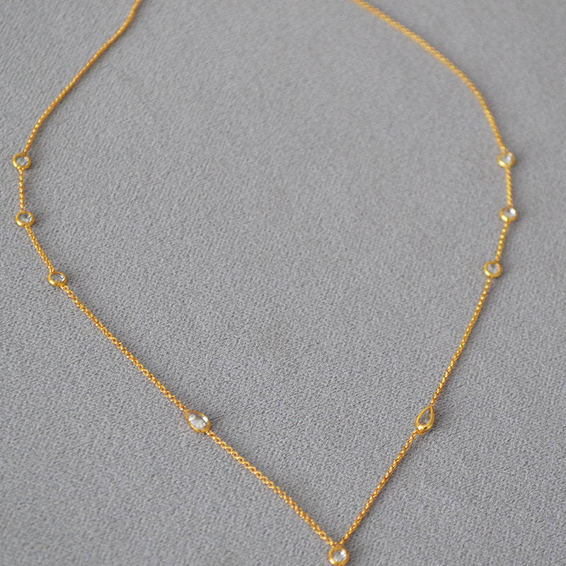 Y-Necklace with Dazzling Drop Zirconia