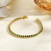 Stylish Round Colorful Zirconia Bracelet