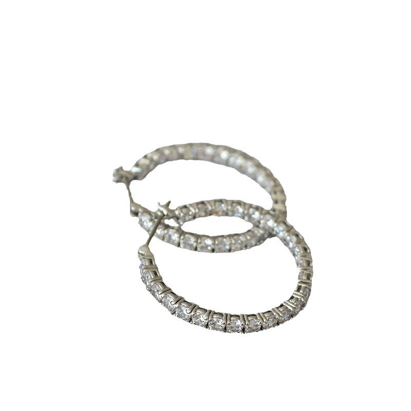 Zirconia Circle Hoop Earrings - Classic & Minimalist