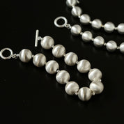 Silver Brushed Ball Bracelet