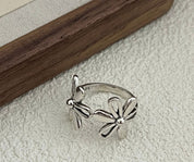 Flower Silver Open Ring