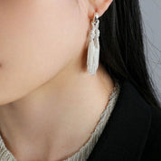 Silver Mini Chain Tassel Earrings