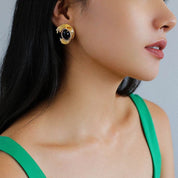 Courtly Geometric Gem Earrings