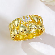 Double-Layer Heart-Shaped Zirconia Ring