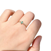 Emerald Green Zirconia Open Ring