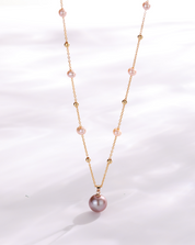 Pearl Teardrop Pendant Beaded Necklace