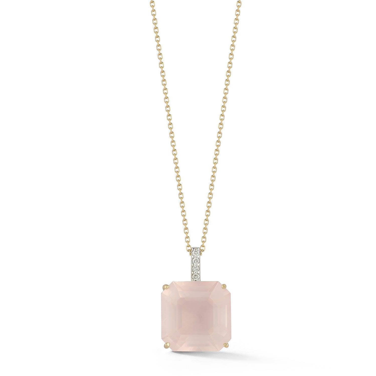 14kt Asscher Cut Pink Topaz Necklace