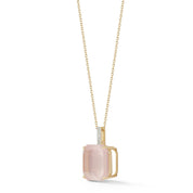 14kt Asscher Cut Pink Topaz Necklace