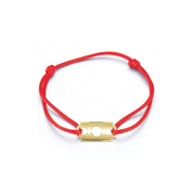 14kt Razor Blade on Red Nylon Bracelet