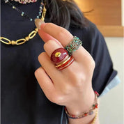 Enamel Red Vintage Ring