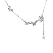 Butterfly Tassel Zirconia Moissanite Necklace