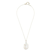 14kt Gold and Diamonds Baroque Pearl Necklace