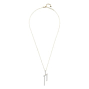 14kt Slanted Twin Bar Necklace