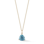 14kt Blue Topaz Trillion Necklace