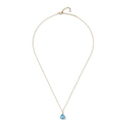 14kt Blue Topaz Trillion Necklace