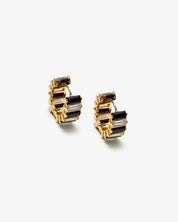 Baguette Checker Huggie Earrings