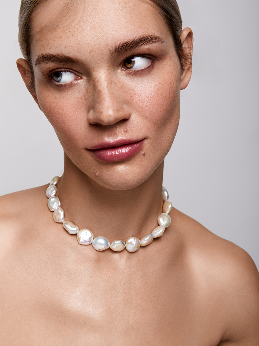 14kt Gold Baroque Pearl Strand Necklace