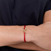 14kt Bent Nail on Red Nylon Cord Bracelet