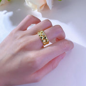 Double-Layer Heart-Shaped Zirconia Ring