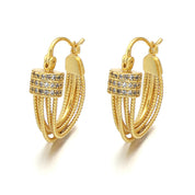 Strip Hoop CZ Earrings