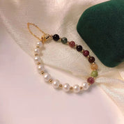 Colourful Gemstone Pearl Bracelet