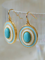 Turquoise Oval Earring and Necklace Set (Purchase Individually)