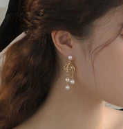 Bow Baroque Freshwater Pearl Earrings