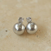 10mm Swarovsk Pearl Zirconia Stone Earrings