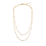 Bubble Beaded Layered Gold Necklace