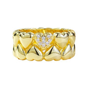 Double-Layer Heart-Shaped Zirconia Ring