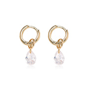 Waterdrop Zircon Hoop Earrings