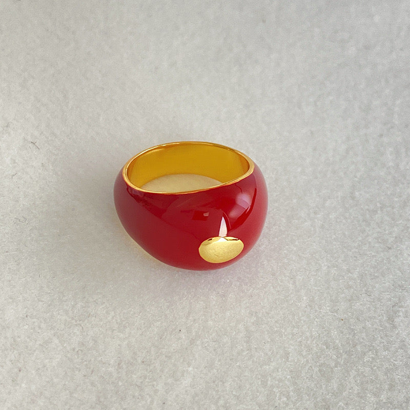 Enamel Red Vintage Ring