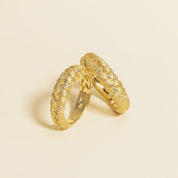 Luxurious Vintage Textured Wheat Woven Ring