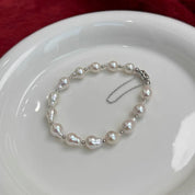 Bright White Baroque Pearl Bracelet