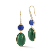 14kt Opal and Malachite Drop Earrings