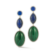 14kt Opal, Lapis and Malachite Tiered Earrings