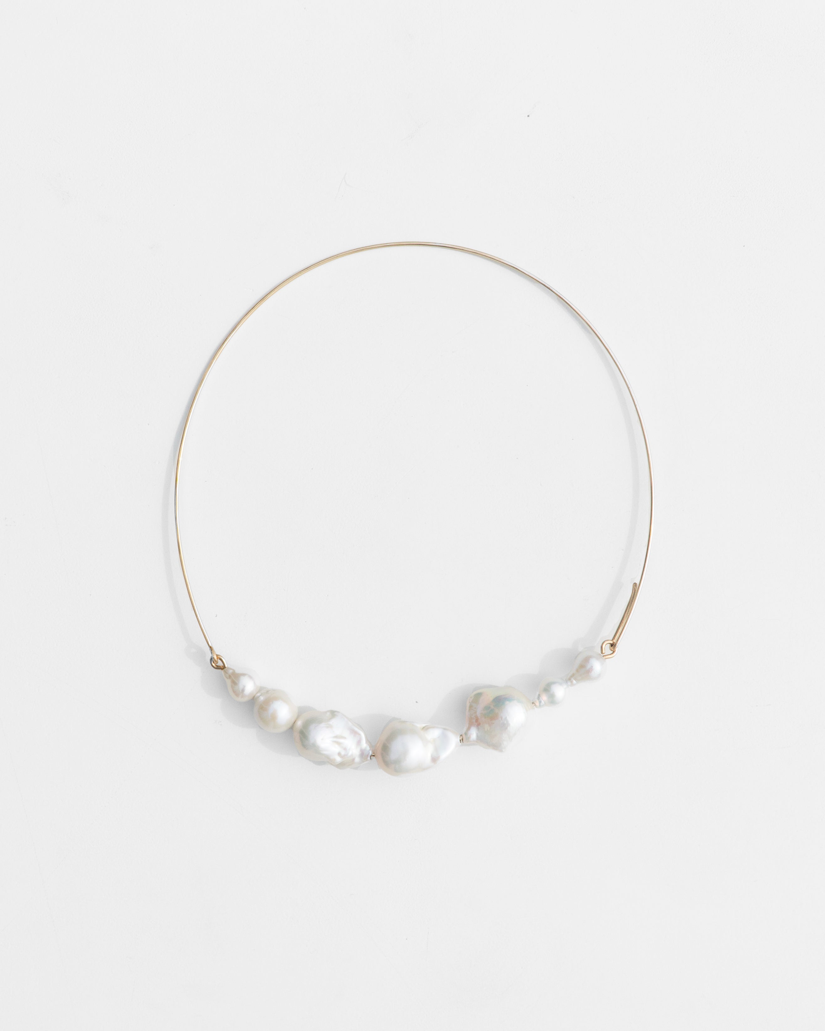 Baroque Pearl Crescent Collar