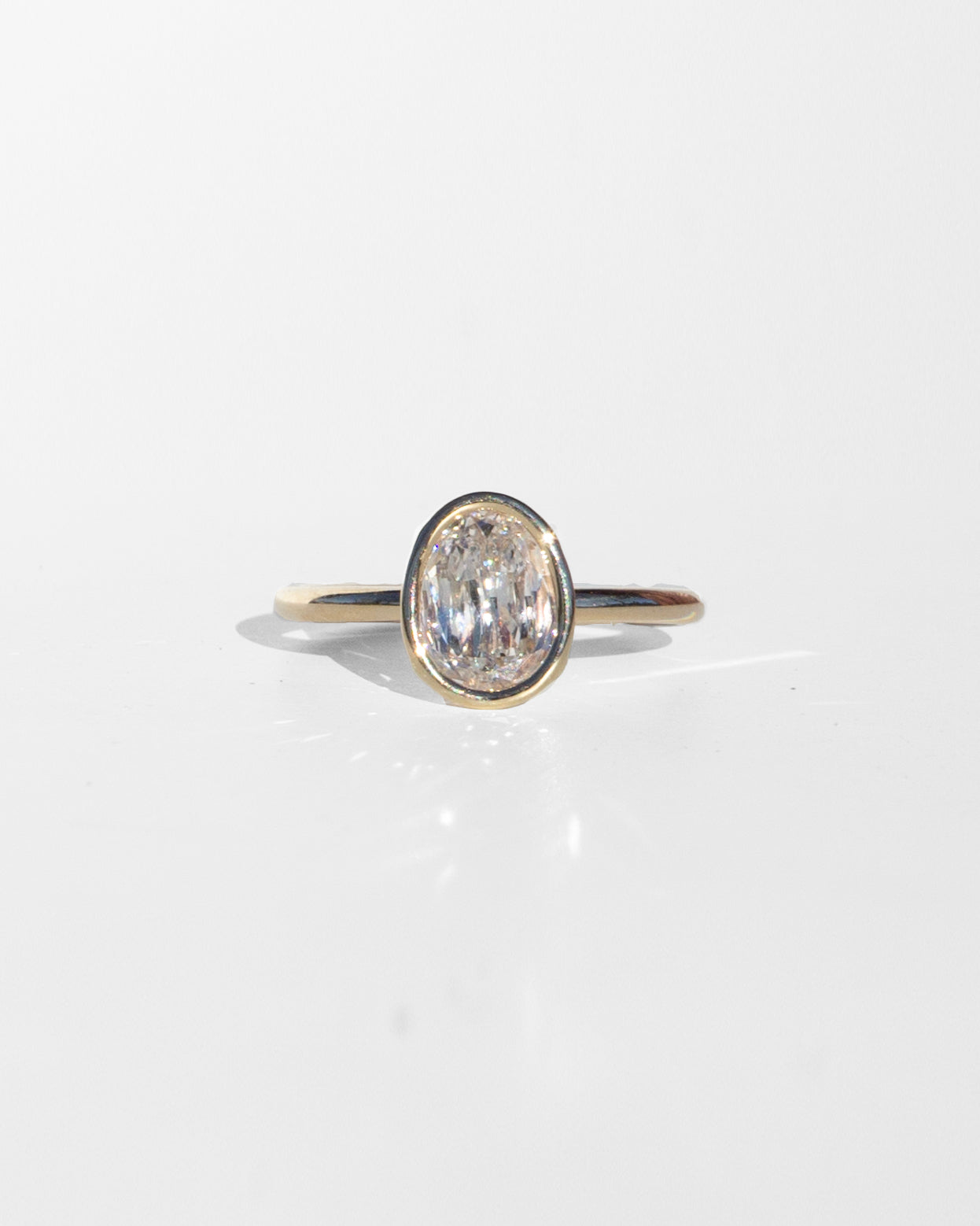 14K Lab Grown Egg Diamond Ring