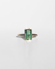 14K Emerald Cut Tourmaline Ring