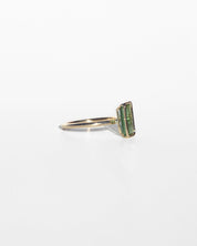 14K Emerald Cut Tourmaline Ring