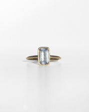 14K Grey Blue Sapphire Floating Ring